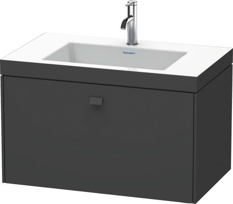 Furniture washbasin c-bonded with vanity wall-mounted, BR4601O4949 furniture washbasin Vero Air included