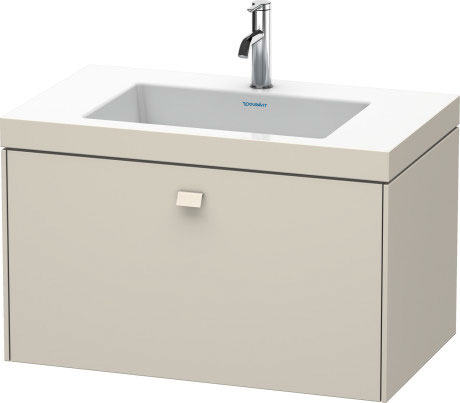Furniture washbasin c-bonded with vanity wall-mounted, BR4601O9191 furniture washbasin Vero Air included