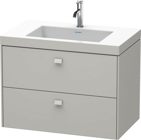 Furniture washbasin c-bonded with vanity wall-mounted, BR4606O0707 furniture washbasin Vero Air included
