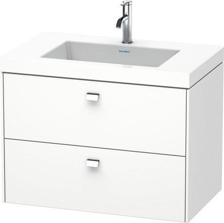 Furniture washbasin c-bonded with vanity wall-mounted, BR4606O1018 furniture washbasin Vero Air included