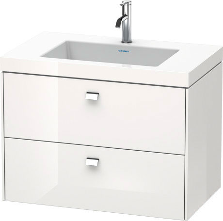 Furniture washbasin c-bonded with vanity wall-mounted, BR4606O1022 furniture washbasin Vero Air included