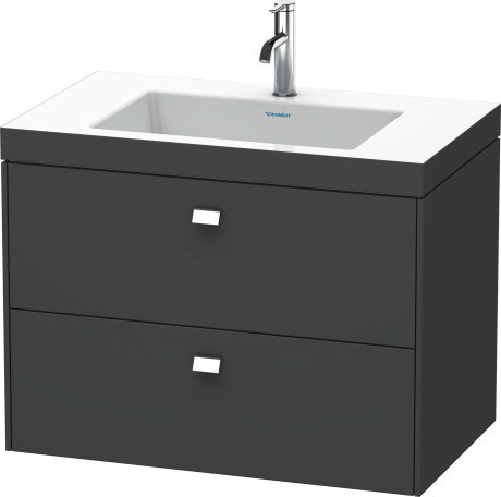 Furniture washbasin c-bonded with vanity wall-mounted, BR4606O1049 furniture washbasin Vero Air included