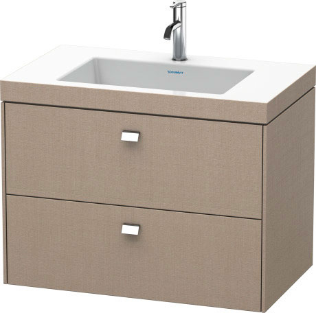 Furniture washbasin c-bonded with vanity wall-mounted, BR4606O1075 furniture washbasin Vero Air included