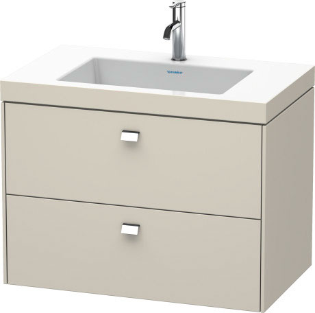 Furniture washbasin c-bonded with vanity wall-mounted, BR4606O1091 furniture washbasin Vero Air included