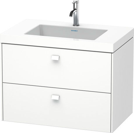 Furniture washbasin c-bonded with vanity wall-mounted, BR4606O1818 furniture washbasin Vero Air included