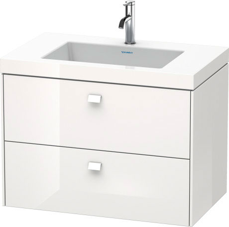 Furniture washbasin c-bonded with vanity wall-mounted, BR4606O2222 furniture washbasin Vero Air included