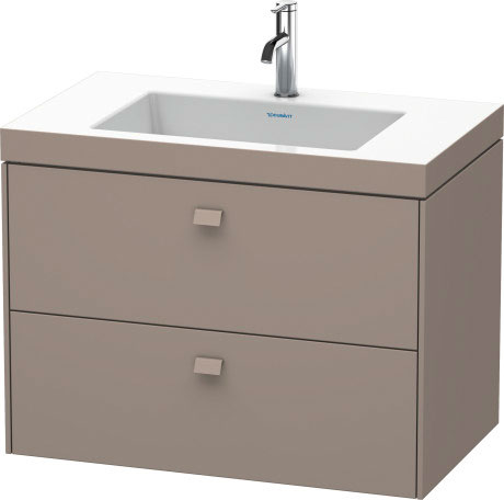 Furniture washbasin c-bonded with vanity wall-mounted, BR4606O4343 furniture washbasin Vero Air included