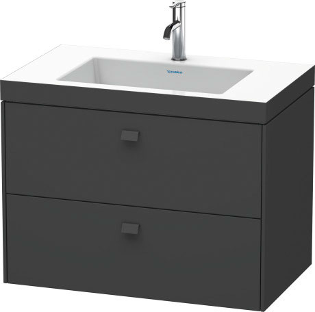 Furniture washbasin c-bonded with vanity wall-mounted, BR4606O4949 furniture washbasin Vero Air included