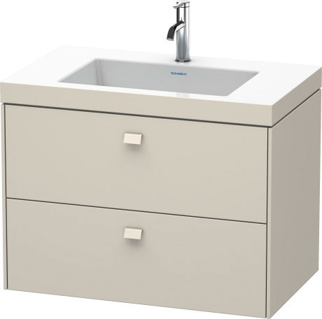 Furniture washbasin c-bonded with vanity wall-mounted, BR4606O9191 furniture washbasin Vero Air included