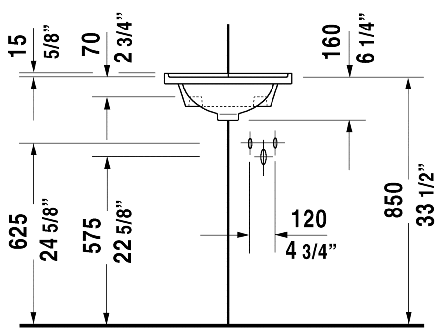 Handrinse basin corner model, 075244