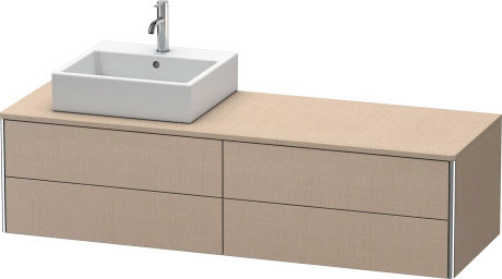 Mueble bajo lavabo para encimera suspendido, XS4914L7575 cajón superior debajo de la cerámica incl. recorte y recubrimiento para sifón