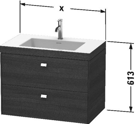 Furniture washbasin c-bonded with vanity wall mounted, BR4606 N/O