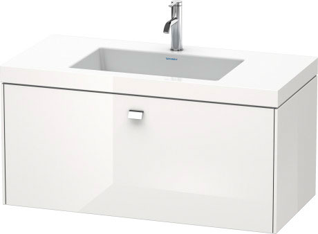 Furniture washbasin c-bonded with vanity wall-mounted, BR4602O1022 furniture washbasin Vero Air included