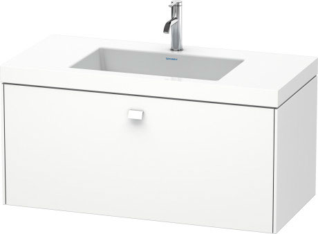 Furniture washbasin c-bonded with vanity wall-mounted, BR4602O1818 furniture washbasin Vero Air included