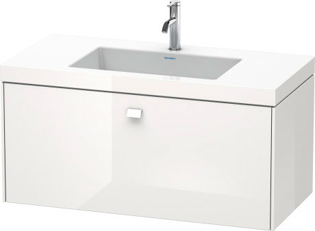 Furniture washbasin c-bonded with vanity wall-mounted, BR4602O2222 furniture washbasin Vero Air included