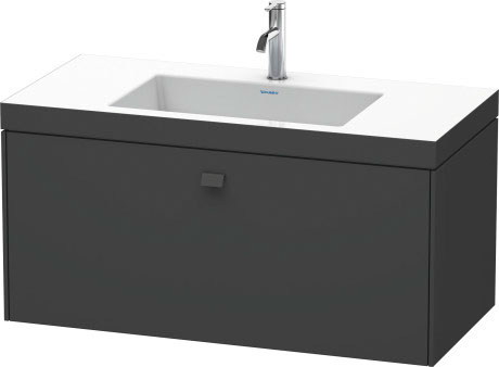 Furniture washbasin c-bonded with vanity wall-mounted, BR4602O4949 furniture washbasin Vero Air included