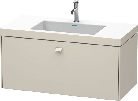 Furniture washbasin c-bonded with vanity wall-mounted, BR4602O9191 furniture washbasin Vero Air included