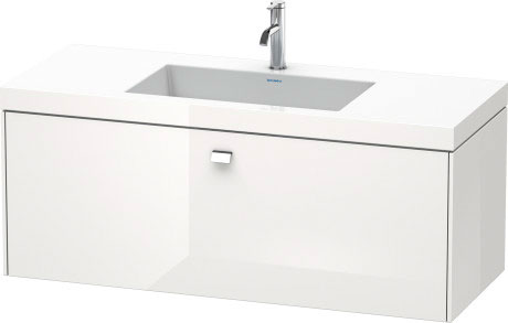 Furniture washbasin c-bonded with vanity wall-mounted, BR4603O1022 furniture washbasin Vero Air included