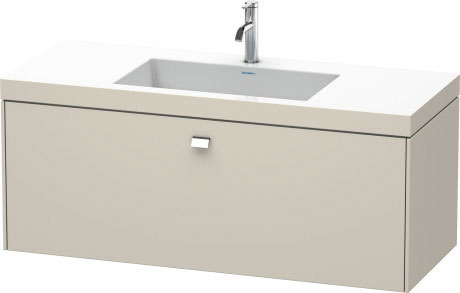 Furniture washbasin c-bonded with vanity wall-mounted, BR4603O1091 furniture washbasin Vero Air included