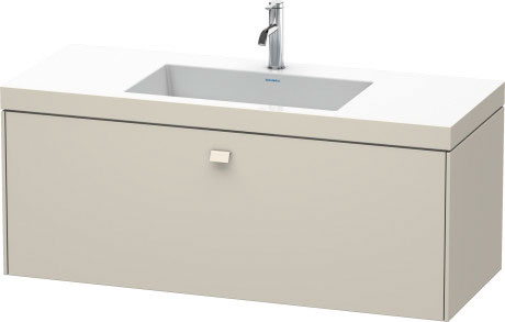Furniture washbasin c-bonded with vanity wall-mounted, BR4603O9191 furniture washbasin Vero Air included