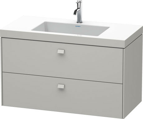 Furniture washbasin c-bonded with vanity wall-mounted, BR4607O0707 furniture washbasin Vero Air included