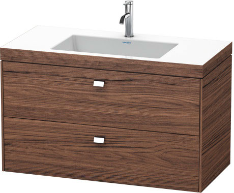 Furniture washbasin c-bonded with vanity wall-mounted, BR4607O1021 furniture washbasin Vero Air included