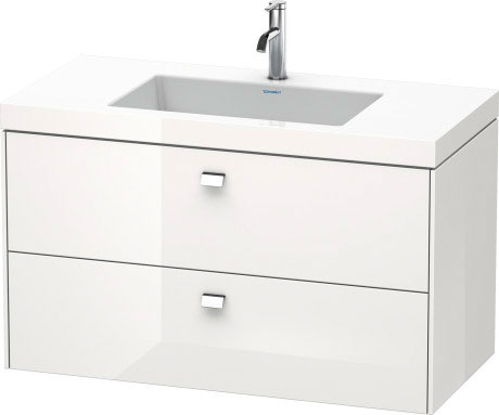 Furniture washbasin c-bonded with vanity wall-mounted, BR4607O1022 furniture washbasin Vero Air included