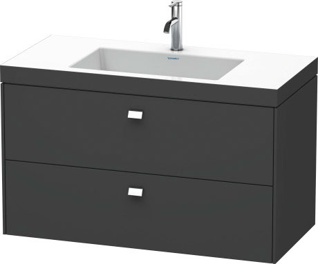 Furniture washbasin c-bonded with vanity wall-mounted, BR4607O1049 furniture washbasin Vero Air included