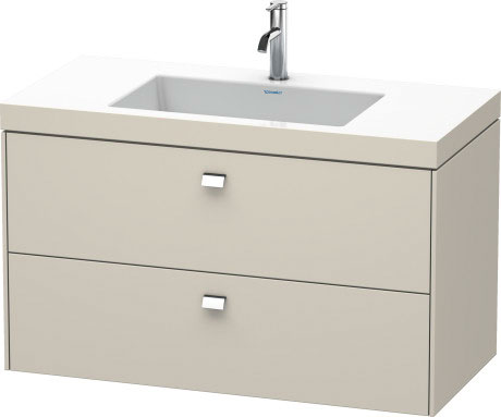 Furniture washbasin c-bonded with vanity wall-mounted, BR4607O1091 furniture washbasin Vero Air included
