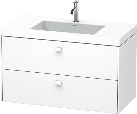 Furniture washbasin c-bonded with vanity wall-mounted, BR4607O1818 furniture washbasin Vero Air included