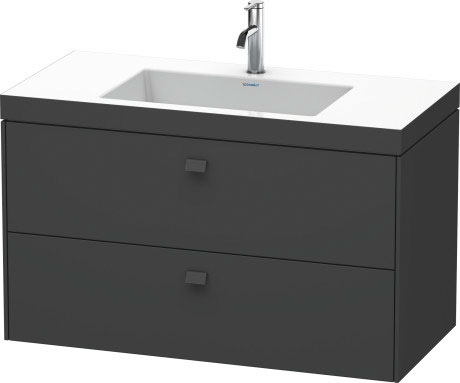 Furniture washbasin c-bonded with vanity wall-mounted, BR4607O4949 furniture washbasin Vero Air included