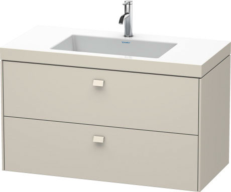 Furniture washbasin c-bonded with vanity wall-mounted, BR4607O9191 furniture washbasin Vero Air included