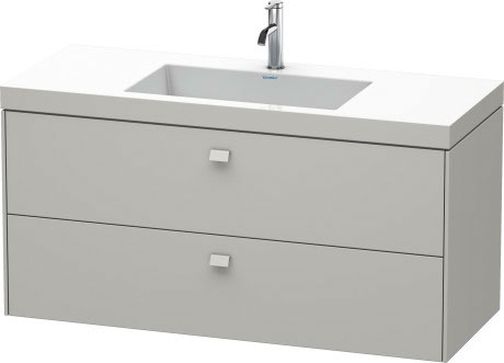 Furniture washbasin c-bonded with vanity wall-mounted, BR4608O0707 furniture washbasin Vero Air included
