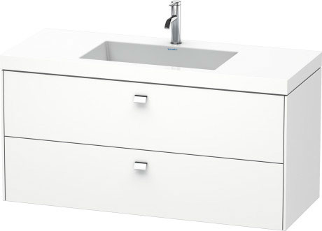 Furniture washbasin c-bonded with vanity wall-mounted, BR4608O1018 furniture washbasin Vero Air included