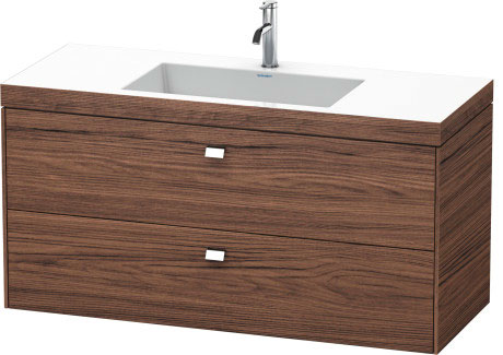 Furniture washbasin c-bonded with vanity wall-mounted, BR4608O1021 furniture washbasin Vero Air included