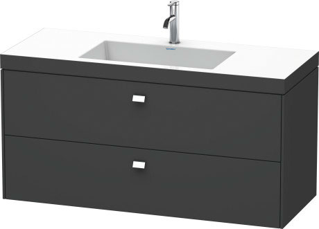 Furniture washbasin c-bonded with vanity wall-mounted, BR4608O1049 furniture washbasin Vero Air included