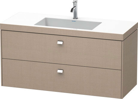 Furniture washbasin c-bonded with vanity wall-mounted, BR4608O1075 furniture washbasin Vero Air included