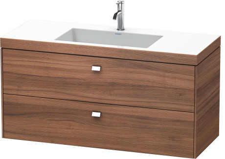 Furniture washbasin c-bonded with vanity wall-mounted, BR4608O1079 furniture washbasin Vero Air included