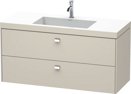 Furniture washbasin c-bonded with vanity wall-mounted, BR4608O1091 furniture washbasin Vero Air included