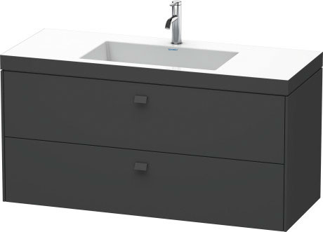 Furniture washbasin c-bonded with vanity wall-mounted, BR4608O4949 furniture washbasin Vero Air included