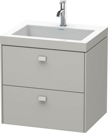 Furniture washbasin c-bonded with vanity wall-mounted, BR4605O0707 furniture washbasin Vero Air included