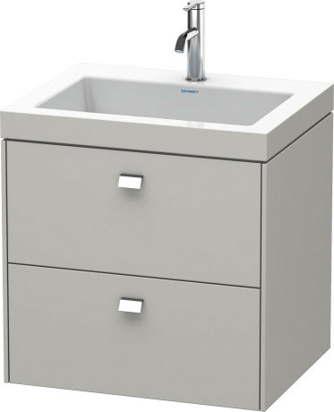 Furniture washbasin c-bonded with vanity wall-mounted, BR4605O1007 furniture washbasin Vero Air included