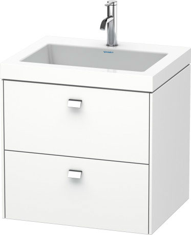 Furniture washbasin c-bonded with vanity wall-mounted, BR4605O1018 furniture washbasin Vero Air included