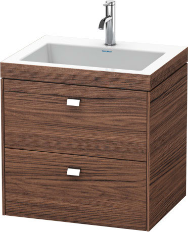 Furniture washbasin c-bonded with vanity wall-mounted, BR4605O1021 furniture washbasin Vero Air included