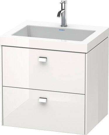 Furniture washbasin c-bonded with vanity wall-mounted, BR4605O1022 furniture washbasin Vero Air included