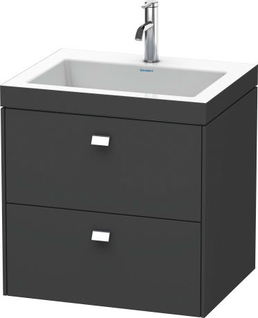 Furniture washbasin c-bonded with vanity wall-mounted, BR4605O1049 furniture washbasin Vero Air included