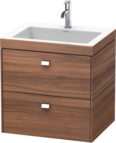 Furniture washbasin c-bonded with vanity wall-mounted, BR4605O1079 furniture washbasin Vero Air included