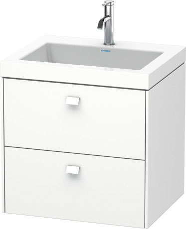 Furniture washbasin c-bonded with vanity wall-mounted, BR4605O1818 furniture washbasin Vero Air included