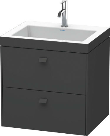 Furniture washbasin c-bonded with vanity wall-mounted, BR4605O4949 furniture washbasin Vero Air included