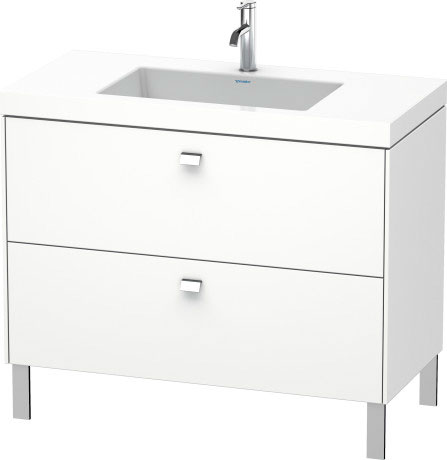 Furniture washbasin c-bonded with vanity floorstanding, BR4702O1018 furniture washbasin Vero Air included